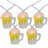 10-Count Beer Mug Summer Outdoor Patio String Light Set 7.25ft White Wire