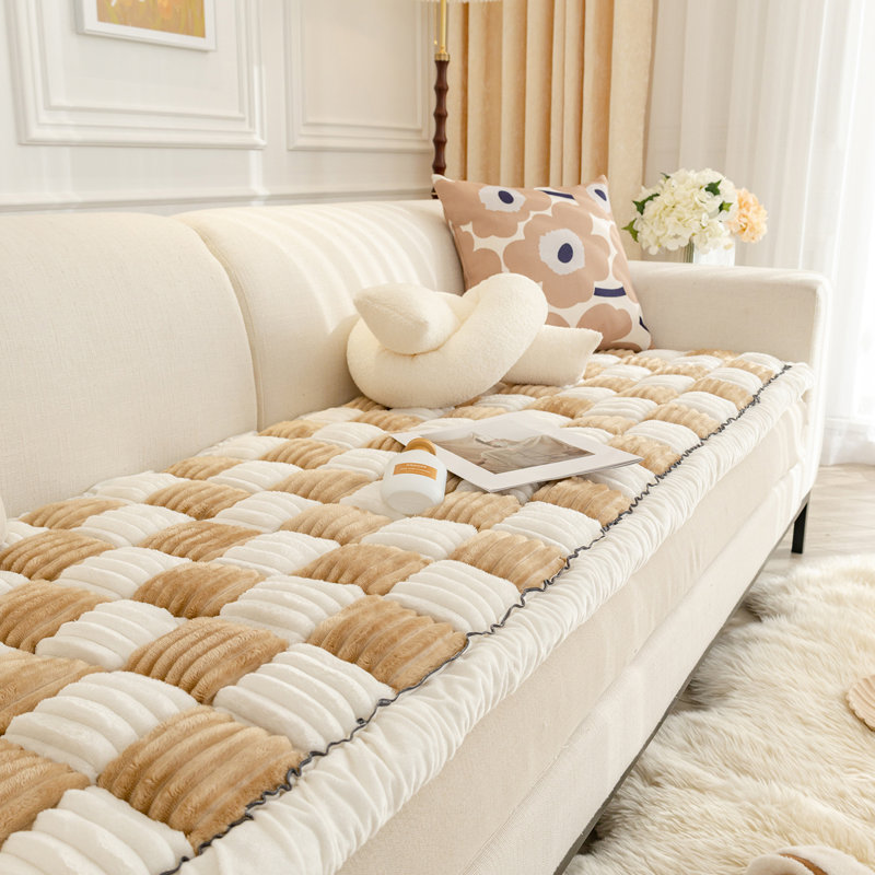 Fun Sofa Cover,Checkered Square Design,Window Seat Cushion, Bed Headboard Cushion, Tatami Mat, 1.3" H x 70.8" W x 27.5" D