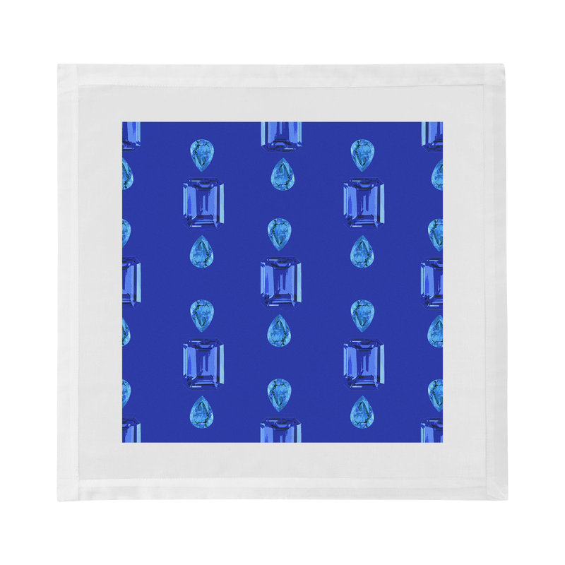 Gem Sapphires Cotton Sateen Dinner Napkins, Topaz Royal