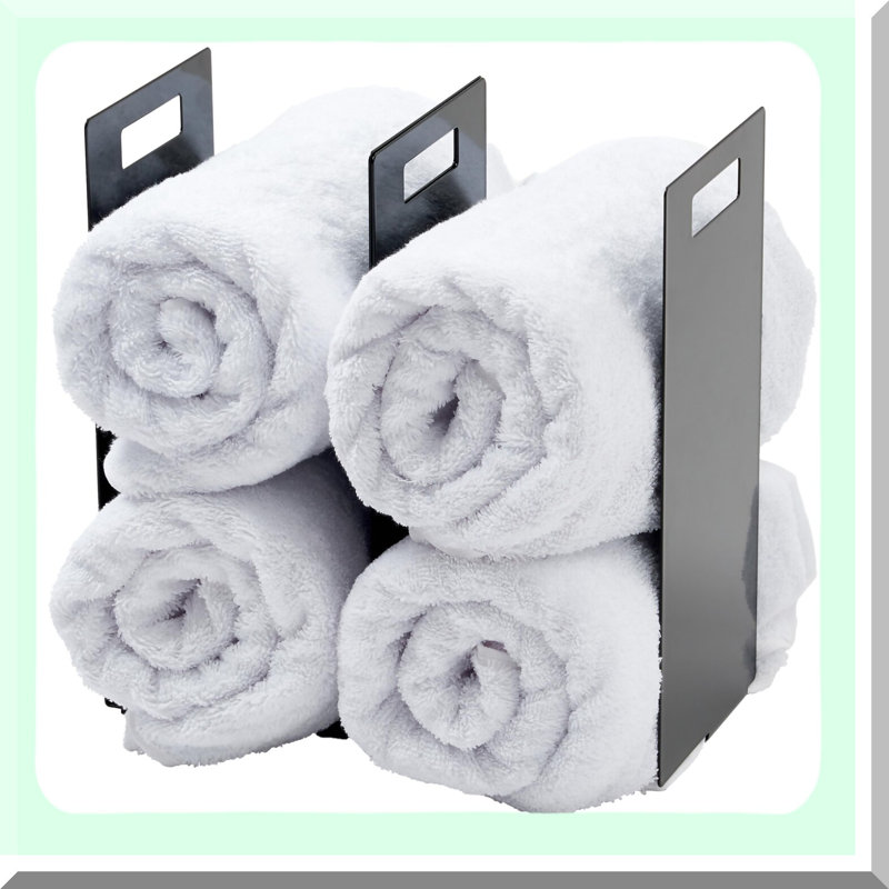 Ultimate SpaceSaver Black Interlocking Towel Organizer Duo