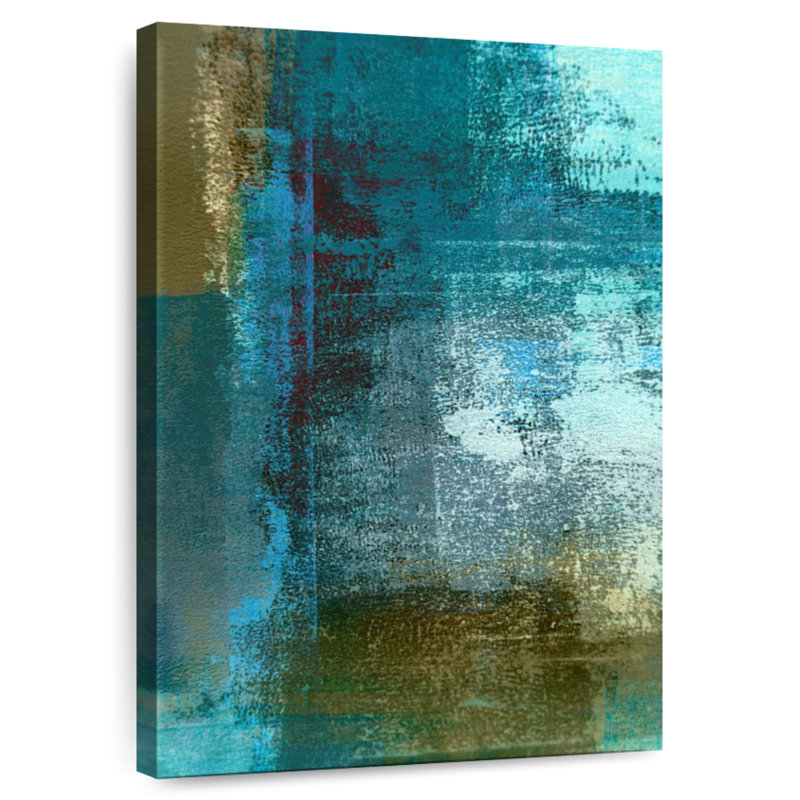Avery Blue And Brown Abstract, 30" H x 20" W
