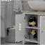 Armoire de rangement à piédestal, sous-armoire, armoire de salle de bain en forme de U et tablette interne réglable, blanc