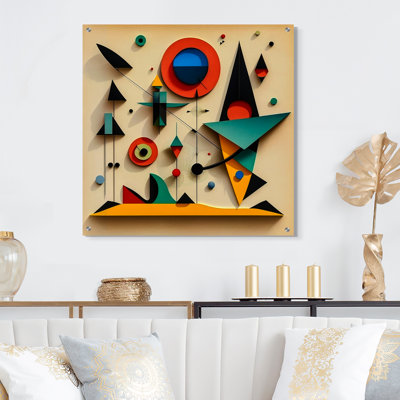 «Playful Imaginaire», art mural moderne abstrait géométrique en acrylique