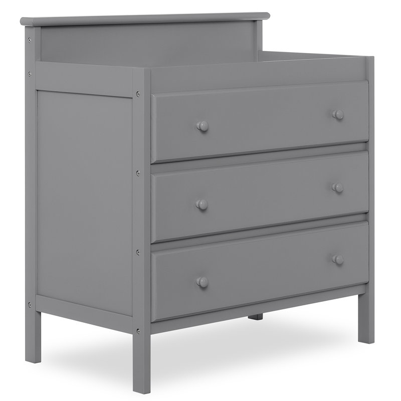 Changing Table Dresser with Pad, Steel Gray