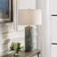 Orren Ellis Varanasi Teal Table Lamp