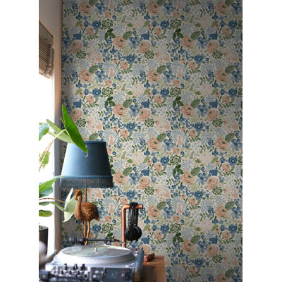 Double rouleau floral Peel & Stick