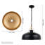 Luminaire suspendu en dôme en métal martelé à 1 lumière Gettysburg