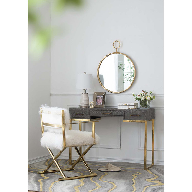 Arden Metal Round Mirror, 32.3" H x 26.4" W