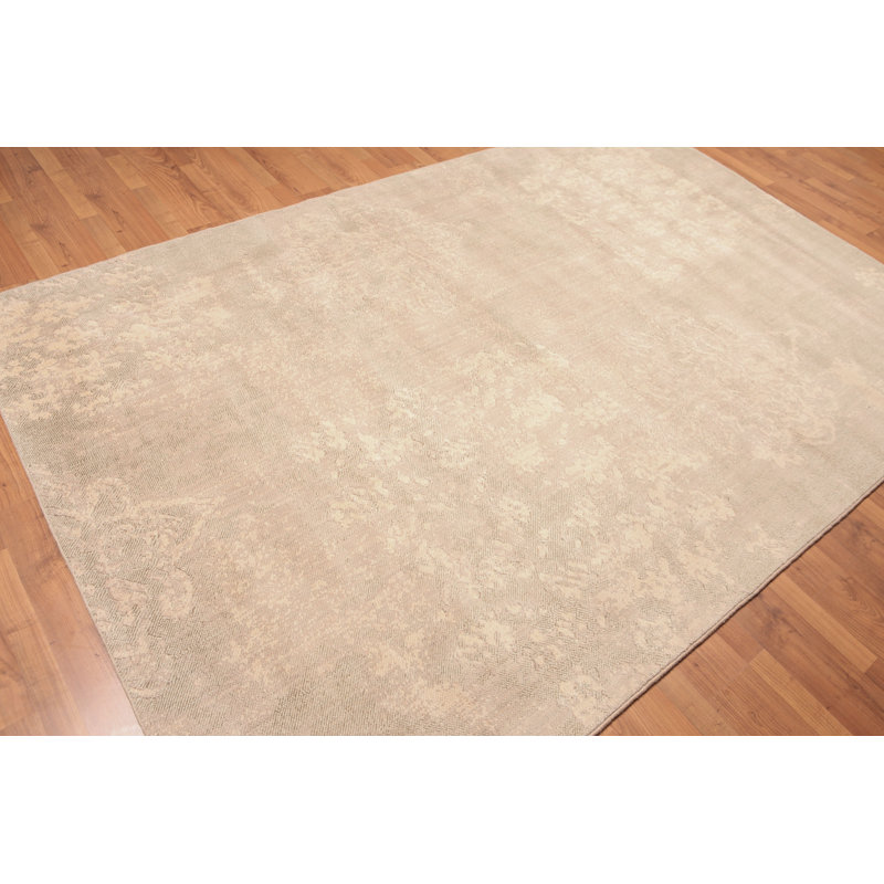 Tapis à aire beige en laine Harmon