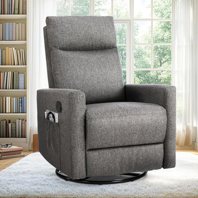 Fauteuil inclinable à bascule avec grand repose-pieds, fauteuil à bascule inclinable en similicuir résistant aux taches, canapé inclinable simple pour le salon, le bureau, dossier haut, assise profonde rembourrée