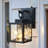 Black 10" H Outdoor Wall Lantern with Dusk to Dawn Sensor Light-127309174