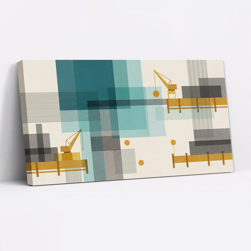 Art mural sur toile géométrique, L 58 po x H 28 po