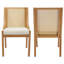 Chaises d'appoint rembourrées en bois massif de style rustique en rotin-155729639