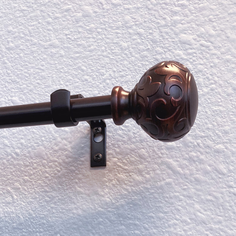 Tringle à rideaux simple réglable en métal Eichen, Bronze frotté à l'huile, 86 po - l 128 po