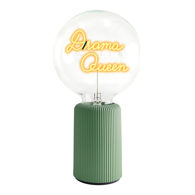 Ampoule lampe de table DRAM QUEEN ambre avec base PORTABLE Pop Nomad, Vert, H 19 po x l 4,92 po x P 13 po