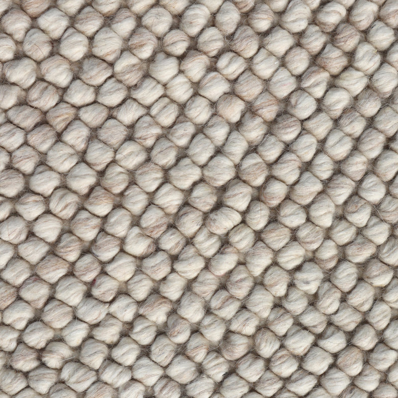 Bubble Polka Dot Handmade Flat Ivory Pile Weave Wool Area Rug By Tufty Home, Rectangle 5' x 8'