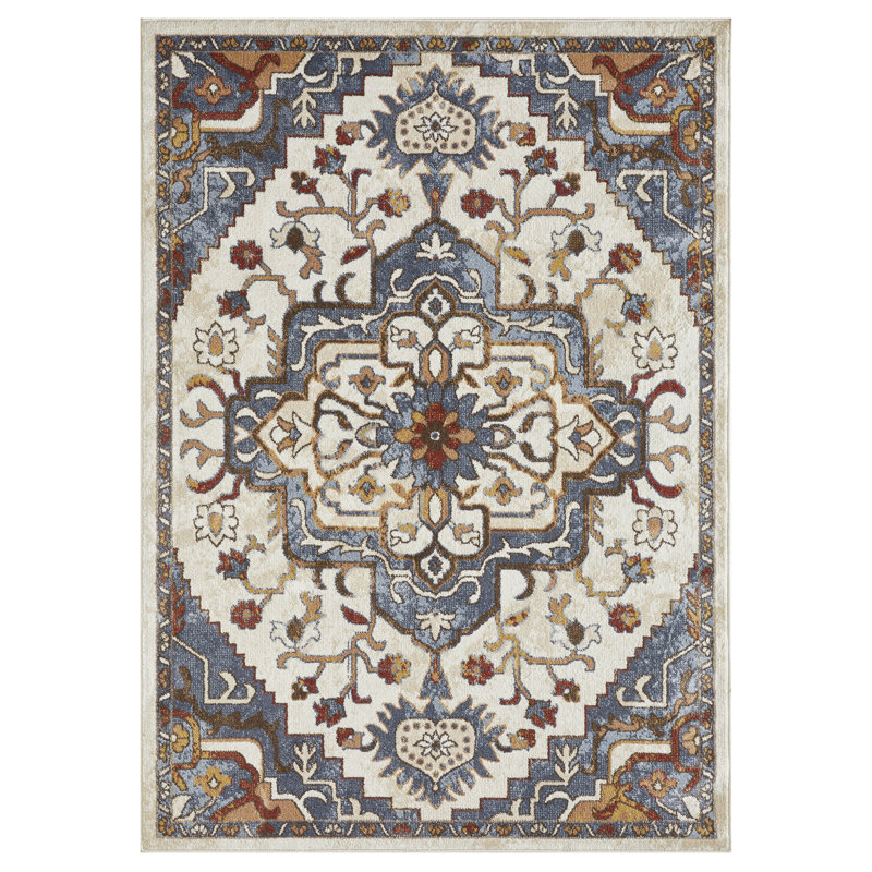 Tapis d'intérieur en polypropylène tissé à la main Raaya, Rectangle 6 pi 7 po x 9 pi 2 po