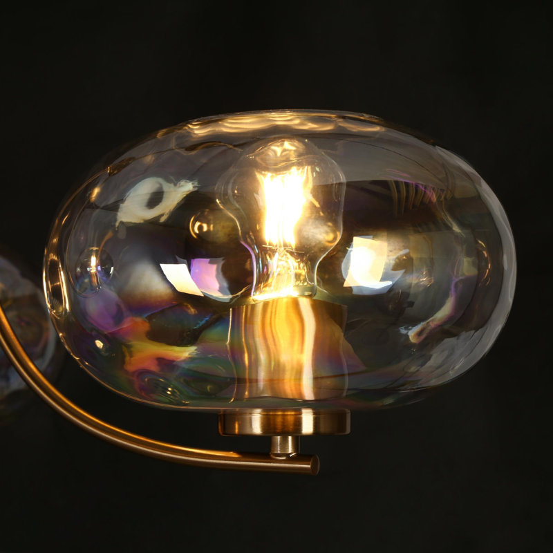 Lustre à 3 lumières à intensité variable avec verre arc-en-ciel Mourine