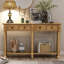 Console Guliana de 58 po, canapé classique avec deux tiroirs de rangement et tablette inférieure, structure en bois massif, style campagne moderne, salon et entrée-120841867