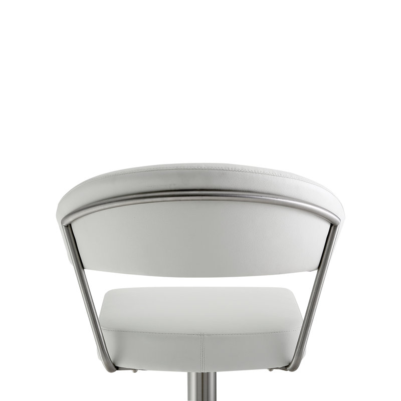 Tabouret de bar Elon, Argent, Blanc givré