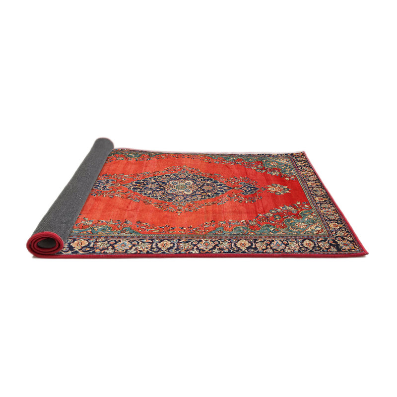 Tapis oriental orange, Rond 8 pi