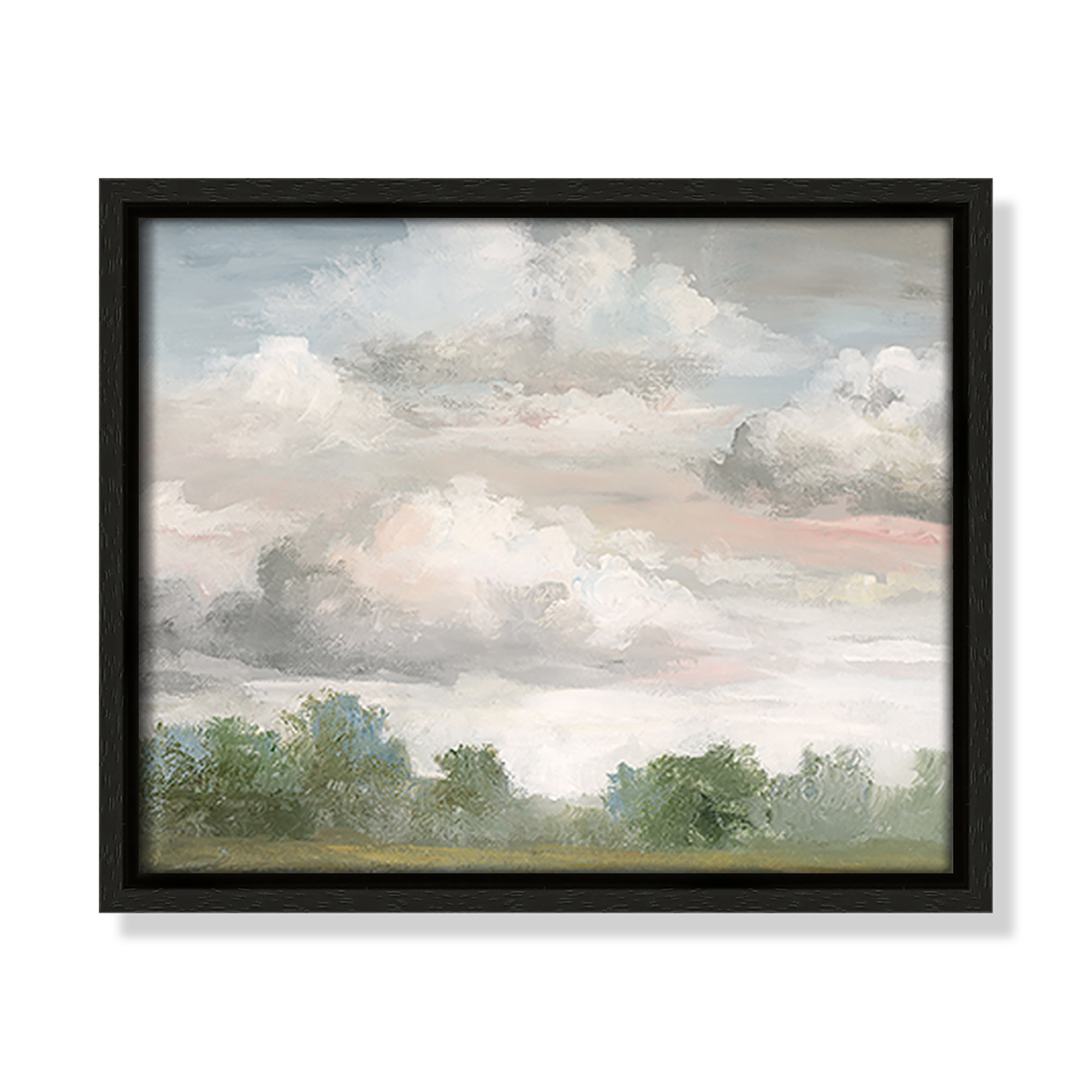 Pastel Morning Sky Framed On Canvas by Nan Print, 9.5" H x 11.5" W x 2" D, Espresso Framed