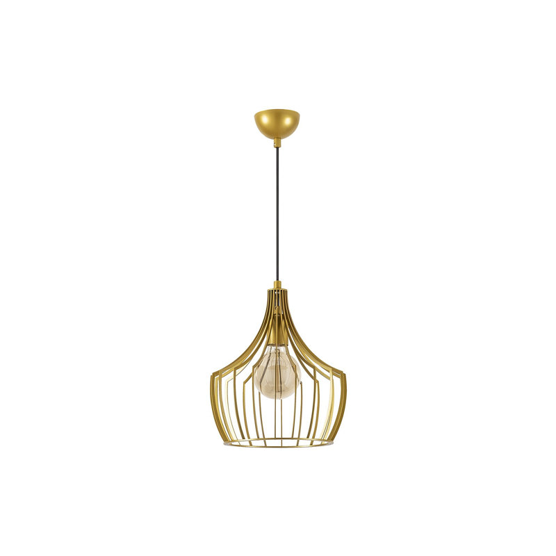 Lustre moderne en or, structure en métal, 10,6 po de diamètre x 49,6 po de hauteur | Douille E27, 40 W maximum | Élégant luminaire glamour avec câble de 35,4 po de longueur, parfait pour les salles à manger et les espaces de vie, classé IP20