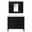 Meuble-lavabo 36 po avec armoire à pharmacie, armoire de rangement avec 2 portes à fermeture douce et 4 tiroirs, meuble-lavabo simple