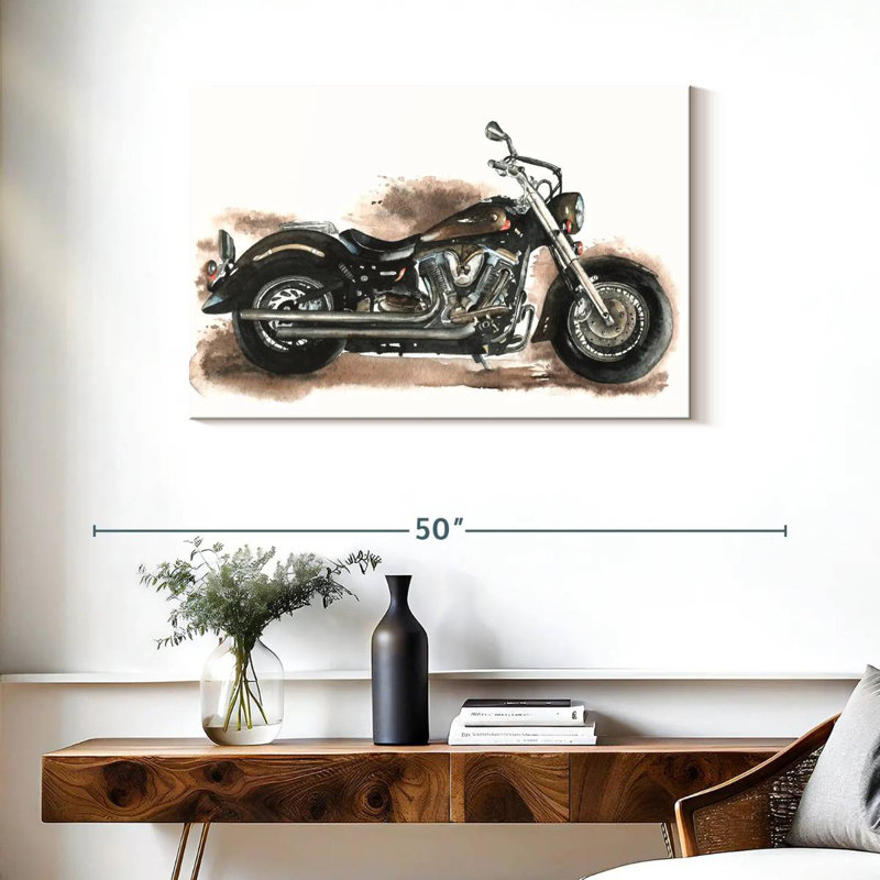 Mehar Custom Chopper Motorcycle, 24" H x 36" W