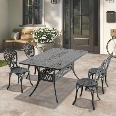 Set Of All-Weather Cast Aluminum Dining Furniture Set