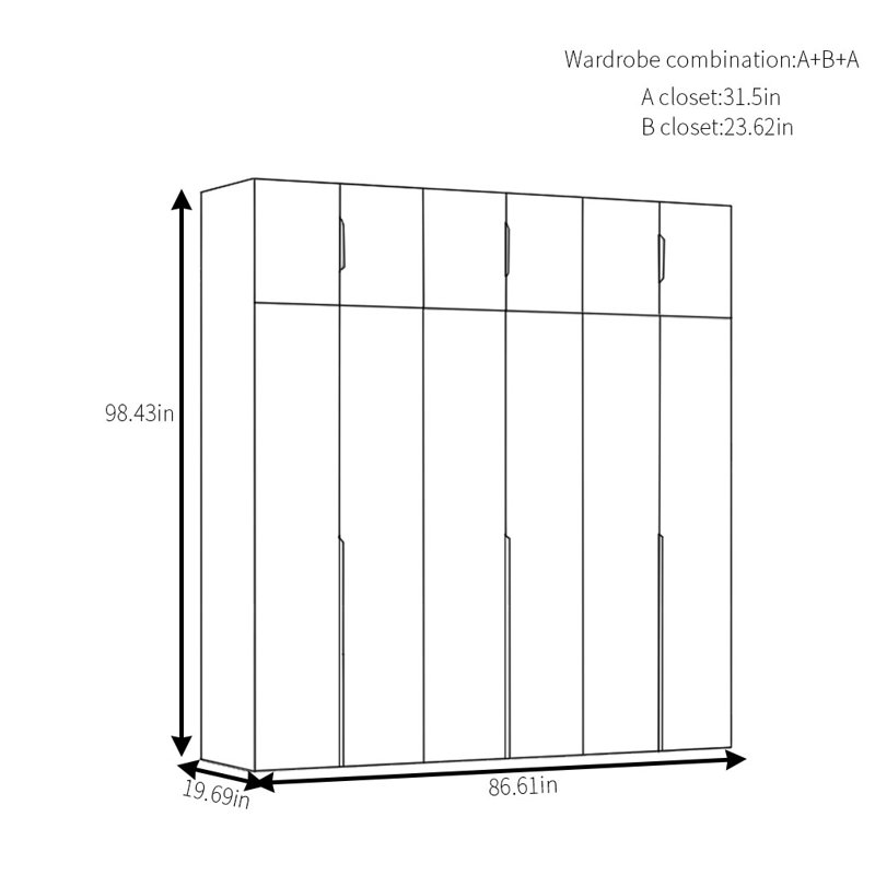Armoire simple en noyer moderne