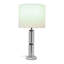 Lampe de table haute en verre avec base en marbre, idéale comme lampe de chevet ou d'appoint sur un bureau ou dans un salon. 68,5 cm (27 po), transparente et blanche.