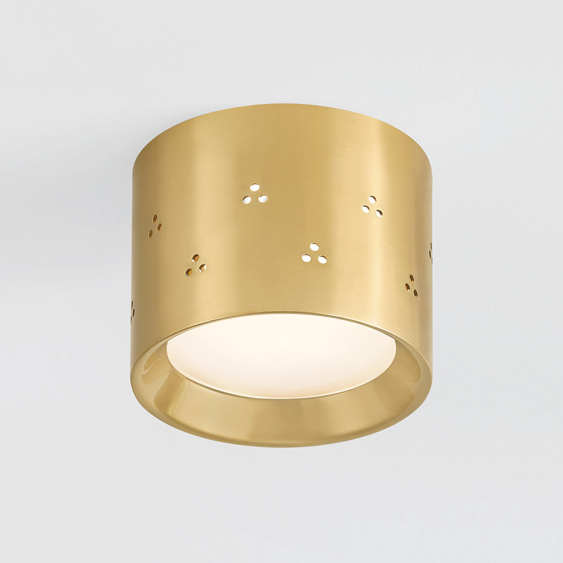 Edisto Flush Mount in Distressed Bronze by Cortney Bishop, Brass