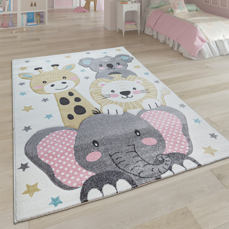 Clinard Cream/Grey/Yellow Rug, Rectangle 80 x 150cm
