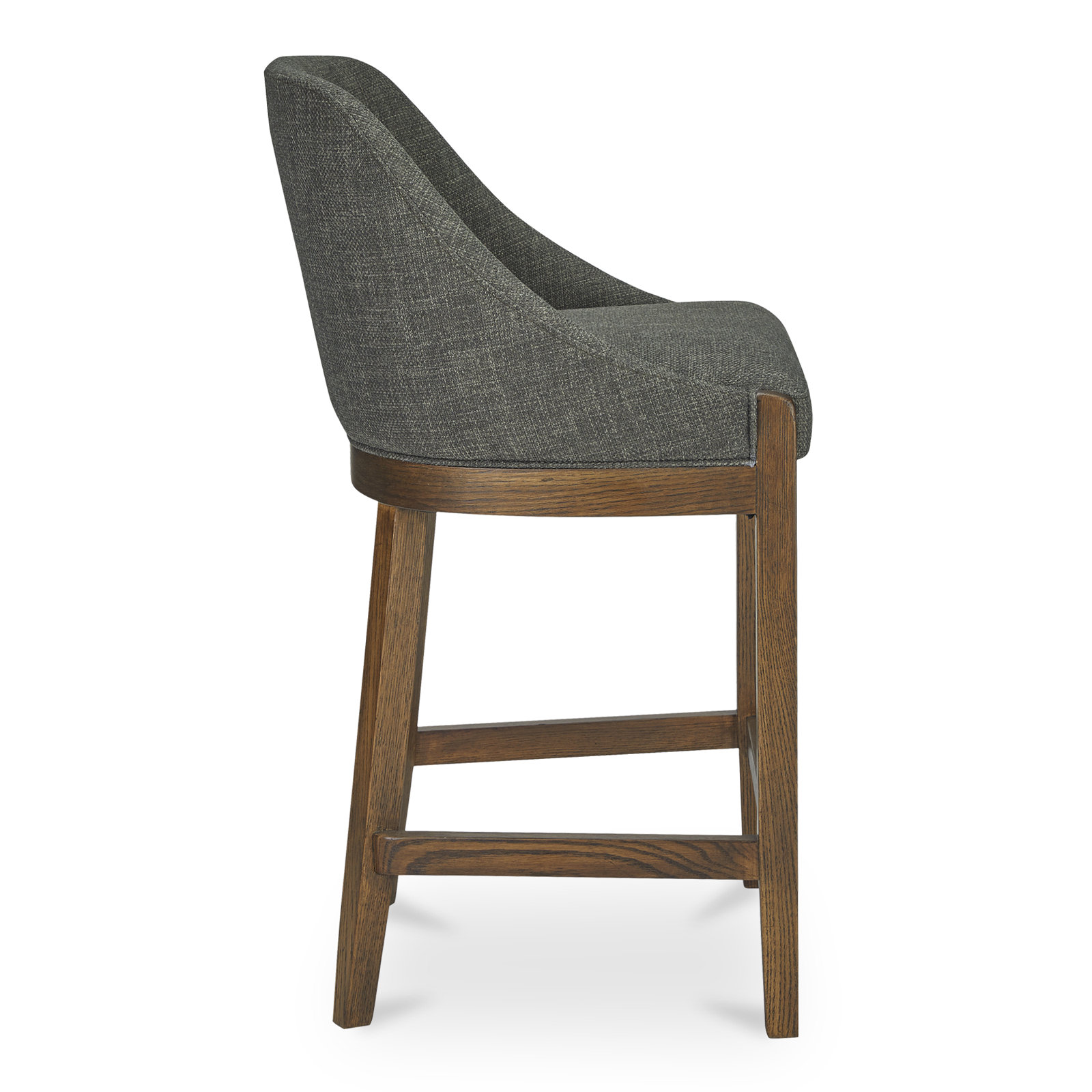 Daya 27" Bar Stool, Charcoal Performance Chenille