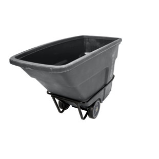 1 Cubic Yard 2000 Lbs. Capacity Heavy Duty Nestable Tilt Truck - Industrial Gray