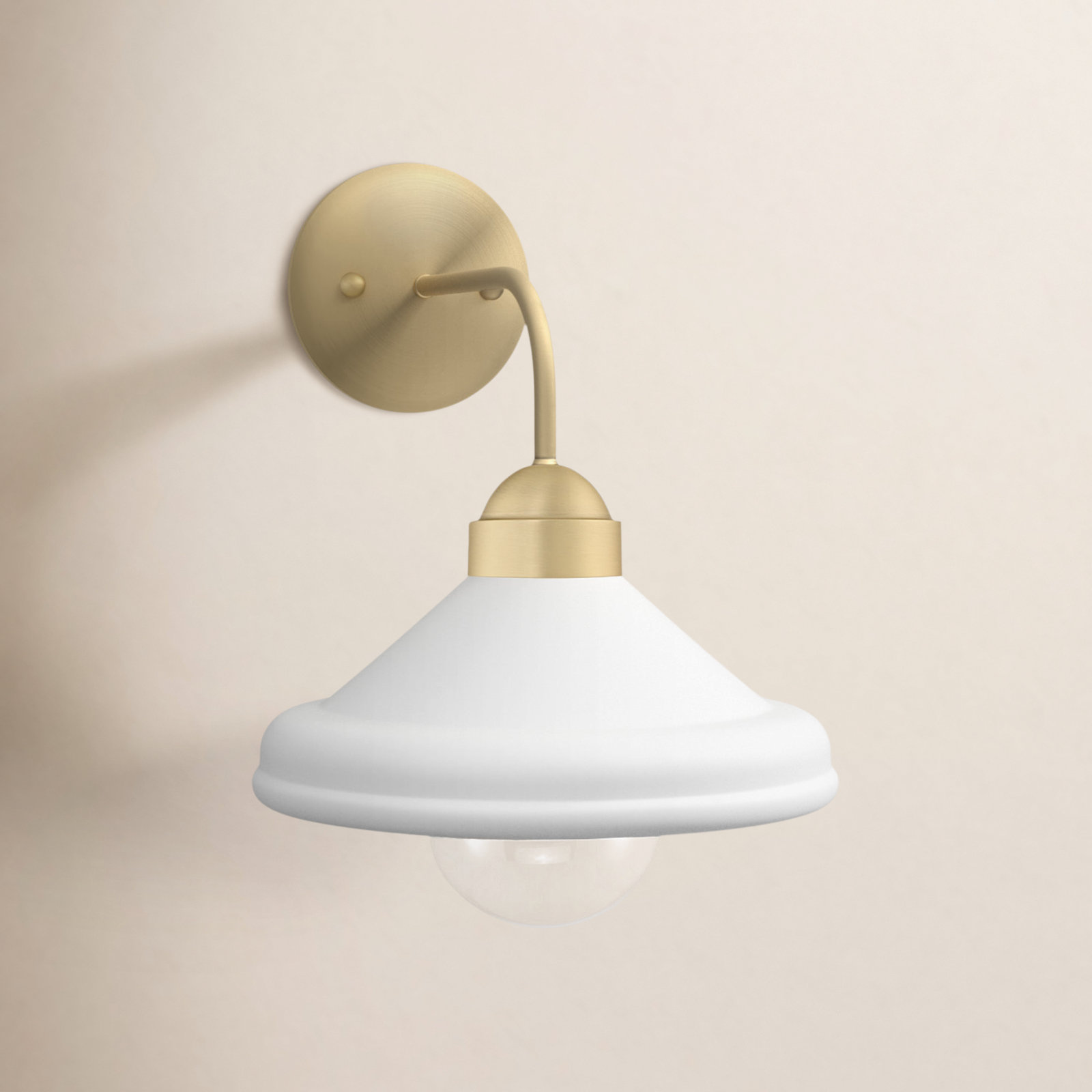 Delilah Single Light Iron Dimmable Armed Sconce, White