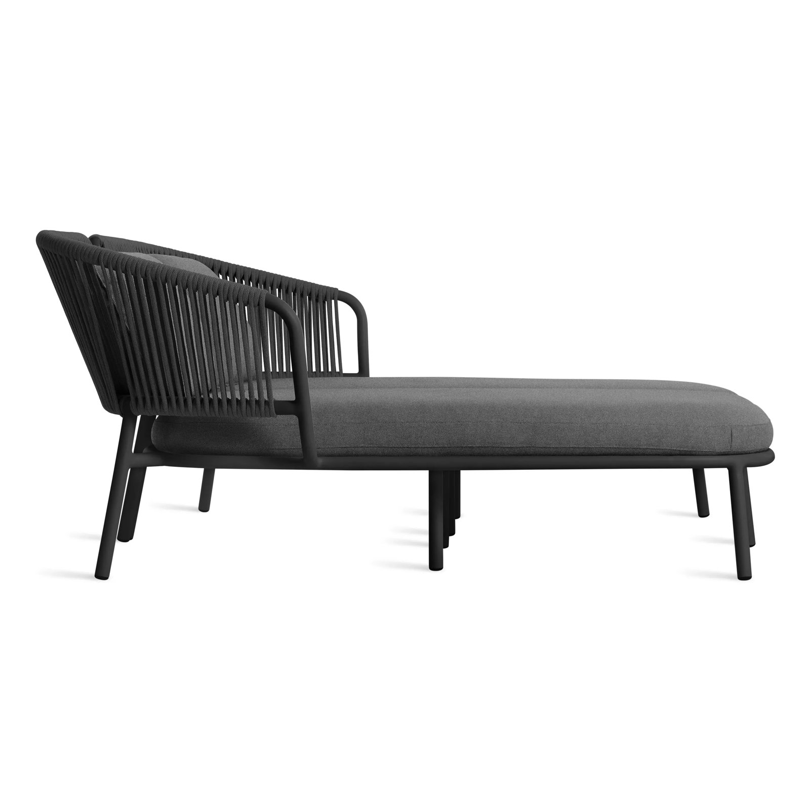 Mate 65'' Outdoor Metal Double Chaise, Toohey Charcoal