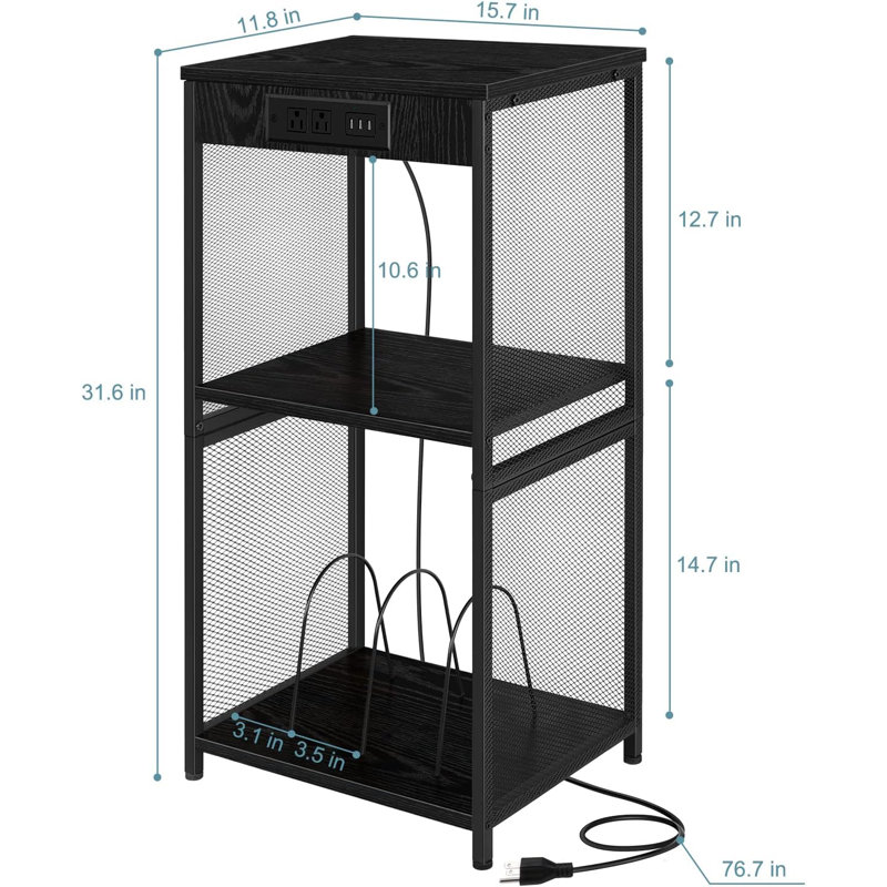 31.6 " H Media Shelves, Black