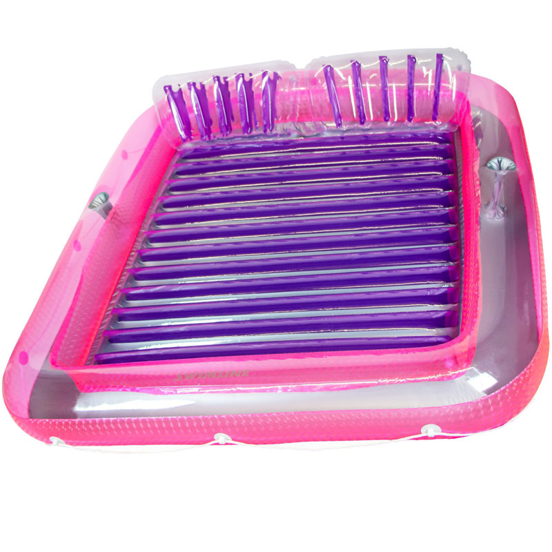 Bain de soleil gonflable Swimline Luxe Edition, H 8 po x l 68 po x P 70 po, Rose / Mauve
