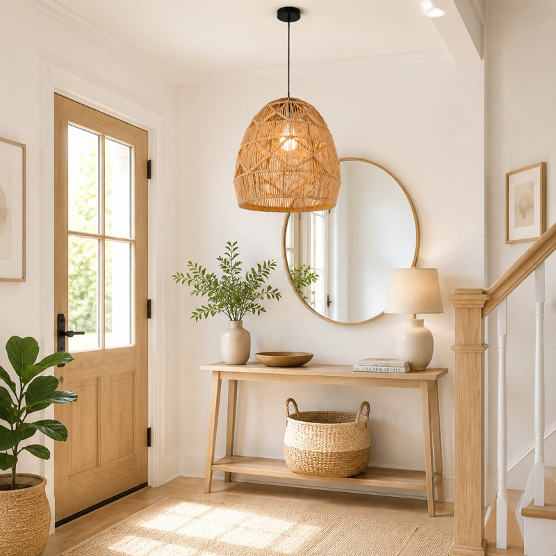 Luminaire suspendu de style bohémien de 15,7 po de diamètre avec ampoule E26 chaude