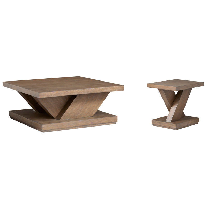 Rimmer Square Cocktail Table With End Table, 2 Pieces: Coffee Table, End Table