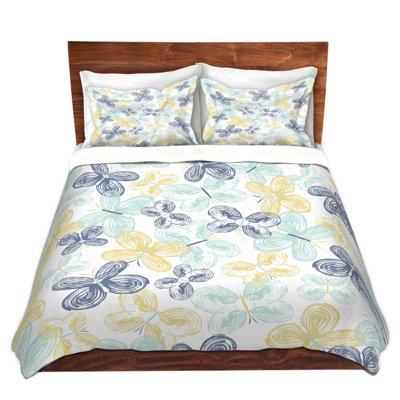 Ensemble de housse de couette DiaNoche en microfibre par Metka Hiti - Papillons brossés