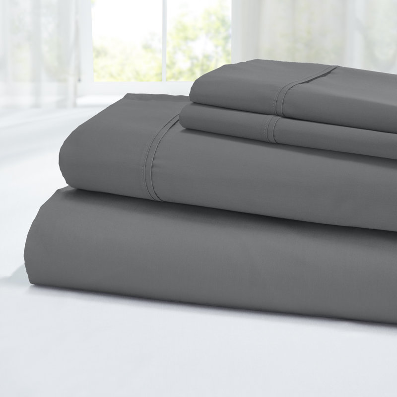Modern Threads 400 Thread Count 100% Egyptian-Quality Cotton Sheet Set, Ultra Soft, Breathable, Durable, Gray
