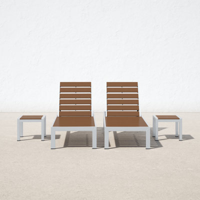 Wade Logan® Aynura Piece 76'' Long Reclining Chaise Lounge Set