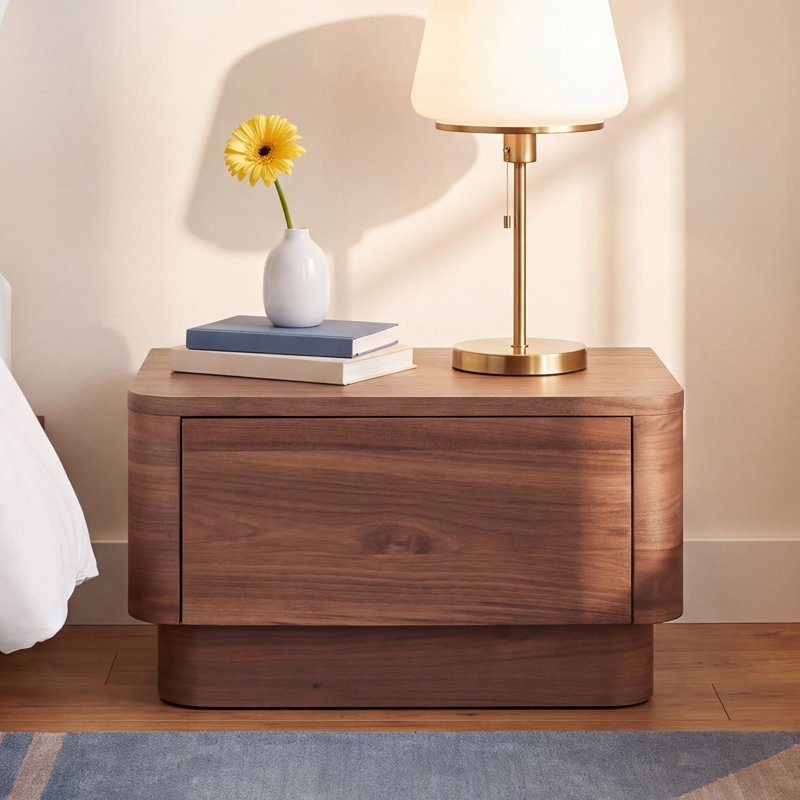 Mille 1-Drawer Nightstand, Walnut