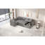 Canapé-lit modulaire en U de 108,6 po avec deux ports USB, deux prises de courant, trois coussins de dossier et une méridienne de rangement pour le salon, gris clair
