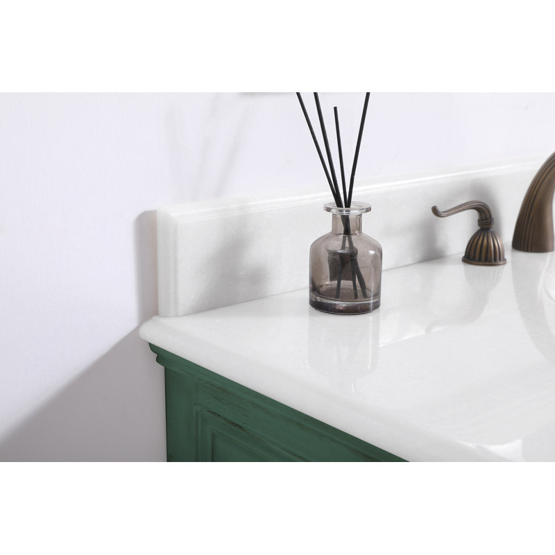 Ensemble de meuble-lavabo simple 42 po Angelique, Menthe rétro, Blanc pur