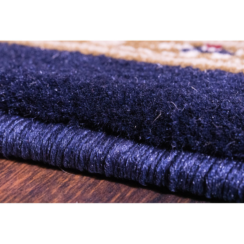 Tapis bleu marine Atterbury Agra, Rectangle 6 pi 7 po x 9 pi 6 po