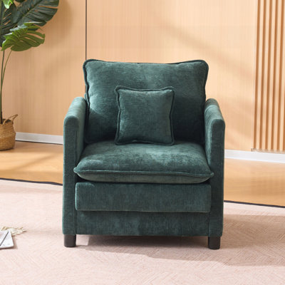 Chaise de salon moderne simple avec fauteuil rembourré épais et ensemble de 3 coussins pour un usage intérieur